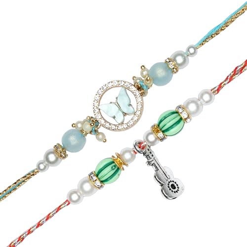 Set of 2 Rakhi for Brother Rakhi Thread for Bhai Bhabhi Bhaiya and Raksha Bandhan Design Rakhi Set Dora Bracelet with Gift Pack in Red Bag for Brother Sister Indian Traditional Festival von Aditri Creation