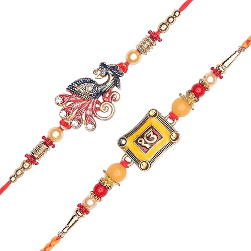 Set of 2 Rakhi for Brother Thread Bracelet for Bhai Bhabhi Bhaiya veera Raksha Bandhan Dora Set Bracelet with Rakhee Gift Card Pack for Brother Sister Indian Traditional Raksha Bandhan Festival von Aditri Creation