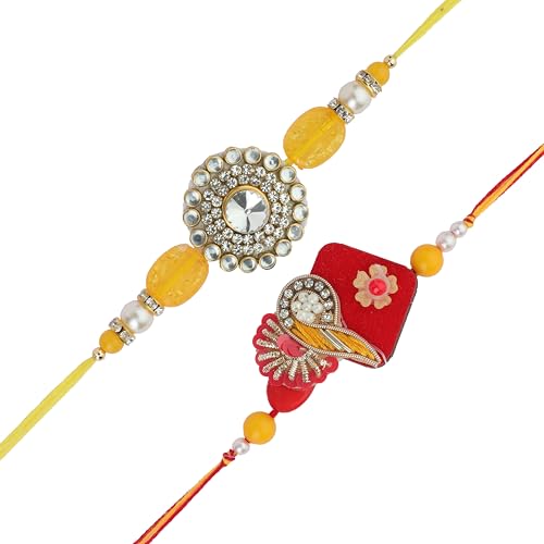 Set of 2 Rakhi for Brother Thread Bracelet for Bhai Bhabhi Bhaiya veera Raksha Bandhan Rakhi Set Dora with Rakhee Card gift Pack for Brother Sister Indian Traditional Raksha Bandhan Festival von Aditri Creation