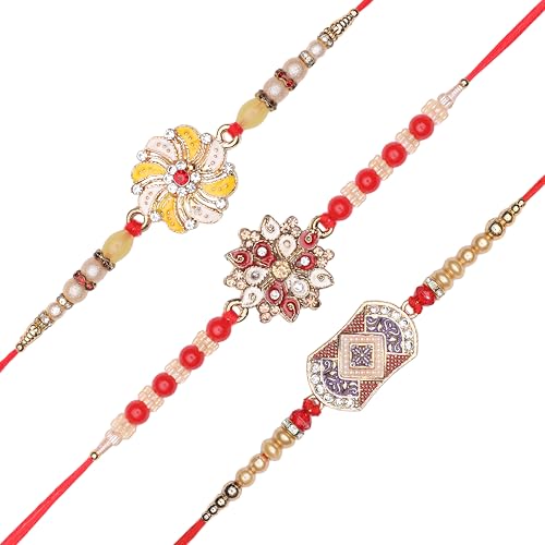 Set of 3 Rakhi for Brother Thread Bracelet for Bhai Bhabhi Bhaiya veera Raksha Bandhan Dora Set Bracelet with Rakhi Gift Card Pack for Brother Sister Indian Traditional Raksha Bandhan Festival von Aditri Creation