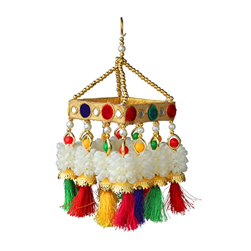 Square Centre Hanging Wall Roof Ceiling Hanging Jhoomar Colorful Mogra Hangings Decorative Ornament Party Indian Traditional Home Decor for Wedding Festivities New Year Gifting von Aditri Creation