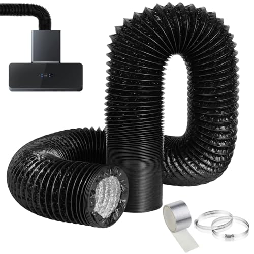 Adiwo Abluftschlauch, ø150mm Abluftrohr 3m PVC Flexrohr Lüftungsrohr, mit 2 Schlauchschelle Klemme 1 Rolle Aluminiumfolienband, für Abzugshaube, Rohrventilator, Trockner Belüftungssystem, Schwarz Adiwo Abluftschlauch, ø150mm Abluftrohr 3m PVC Flexrohr Lüftungsrohr, mit 2 Schlauchschelle Klemme 1 Rolle Aluminiumfolienband, für Abzugshaube, Rohrventilator, Trockner Belüftungssystem, Schwarz von Adiwo