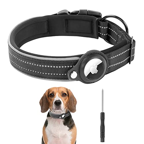 Adiwo AirTag Halsband,Reflektierendes Airtag Hundehalsband Nylon Hunde Halsband Verstellbare Hundehalsband mit AirTag Hundehalsbandhalter Verlust Verhindern für Kleine und Mittelgroße Hunde Schwarz-S Adiwo AirTag Halsband,Reflektierendes Airtag Hundehalsband Nylon Hunde Halsband Verstellbare Hundehalsband mit AirTag Hundehalsbandhalter Verlust Verhindern für Kleine und Mittelgroße Hunde Schwarz-S von Adiwo