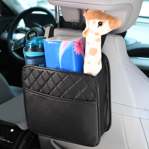 Adiwo Autositz Organizer, Auto Mülleimer zum Aufhängen, Multifunktional Wasserdicht Auto Kinder Rücksitz Organizer, Mulleimer Innenraum von Adiwo