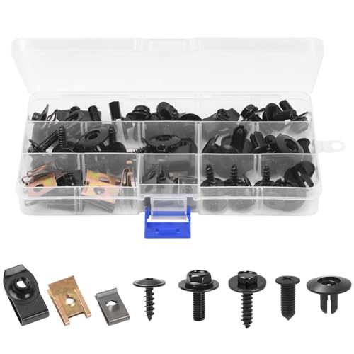 Adiwo 64 Stück Auto Befestigung Clips, Universal Kunststoff Spreiznieten Kfz Werkzeug Befestigung Clips, Plastikklips Set, Spreiznieten Karosserie Befestigungssatz Adiwo 64 Stück Auto Befestigung Clips, Universal Kunststoff Spreiznieten Kfz Werkzeug Befestigung Clips, Plastikklips Set, Spreiznieten Karosserie Befestigungssatz von Adiwo