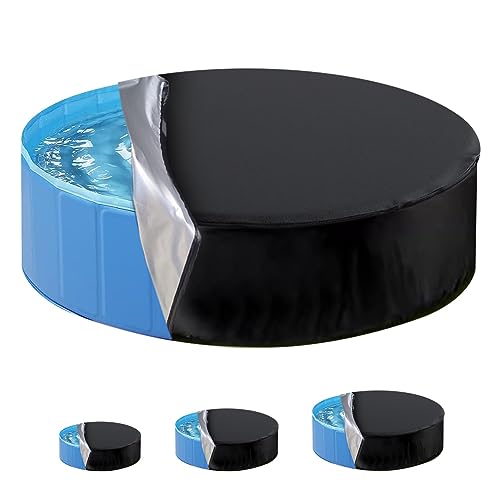 Adiwo Rund Poolabdeckung, Große 160 cm x 20 cm Hundepool Abdeckung Staubschutz wasserdichte Faltbare Badewannenbezug Schwimmbad Schwimmbadabdeckung Faltbarer UV Beständiges für Hund und Kinderpool von Adiwo