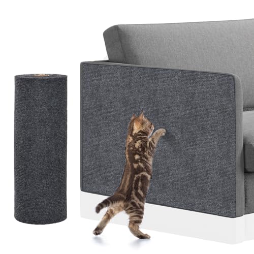 Adiwo Selbstklebend Kratzteppich Katze Wand, 30 * 100cm Kratzbrett DIY Kletterkatzenkratzer Kratzmatte Katzenkratzbretter Grau von Adiwo