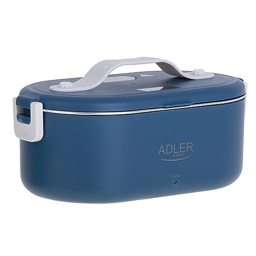 ADLER EUROPE AD 4505 Elektrische Lunchbox Lebensmittelbehälter Fassungsvermögen: 0,8 Liter Erwärmt und Hält Mahlzeiten bis zu 70 °C Warm Nennleistung: 45–55 W 220–240 V ~ 50/60 Hz (Blau) von ADLER EUROPE