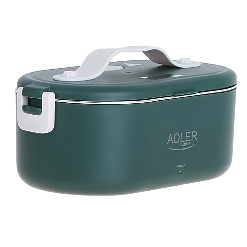 ADLER EUROPE AD 4505 Elektrische Lunchbox Lebensmittelbehälter Fassungsvermögen: 0,8 Liter Erwärmt und Hält Mahlzeiten bis zu 70 °C Warm Nennleistung: 45–55 W 220–240 V ~ 50/60 Hz (Grün) von ADLER EUROPE