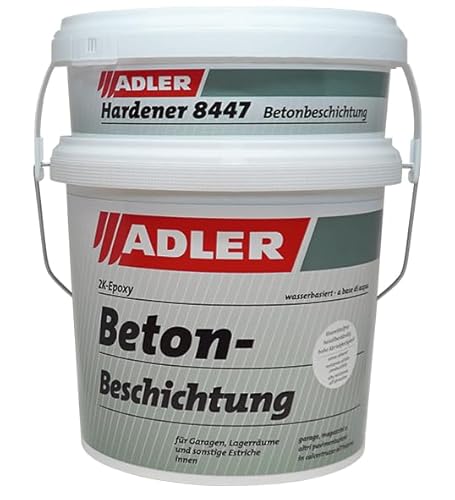 ADLER 2K-Epoxi Bodenbeschichtung inkl. Härter - 4,5 kg Kieselgrau - Betonversiegelung, Beschichtung für Garagen, Keller, Schutzanstrich von ADLER