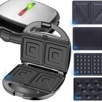 Ad 3040 - 5-in-1 Sandwichmaker, Multifunktion, Brottoaster, Sandwichmaker mit Grill, 1200 w, Waffeleisen, Nussofen, Kontaktgrill, doppelseitiger Ad 3040 - 5-in-1 Sandwichmaker, Multifunktion, Brottoaster, Sandwichmaker mit Grill, 1200 w, Waffeleisen, Nussofen, Kontaktgrill, doppelseitiger von Adler