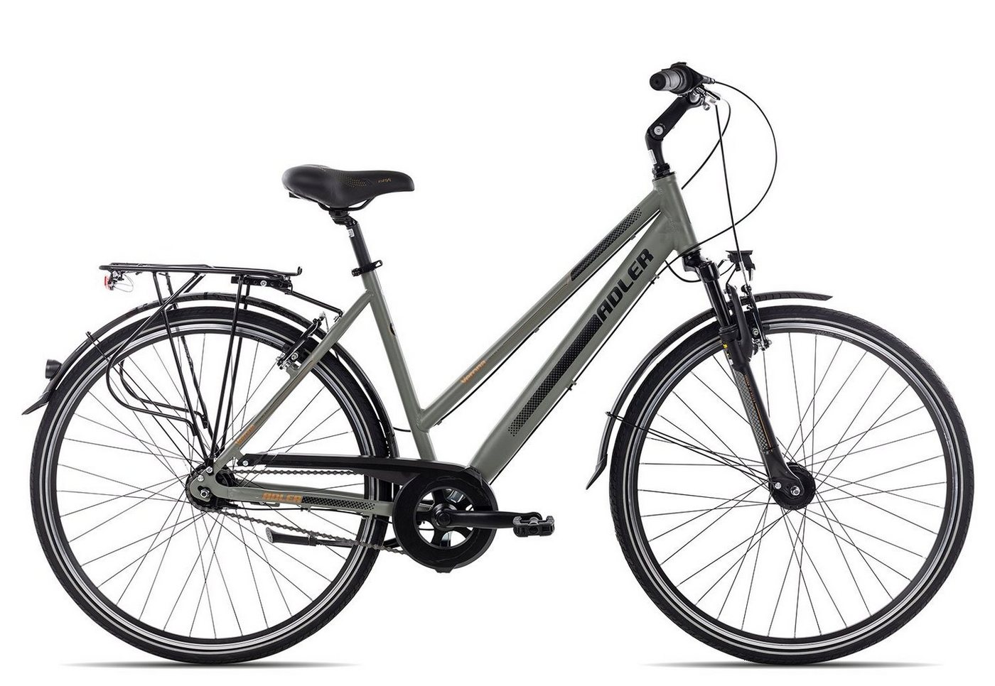 Adler Cityrad Verona Nexus Trapez, 7 Gang Shimano Nexus 7 Rücktritt Schaltwerk, Nabenschaltung Rücktritt, Citybike schwarz/grau von Adler