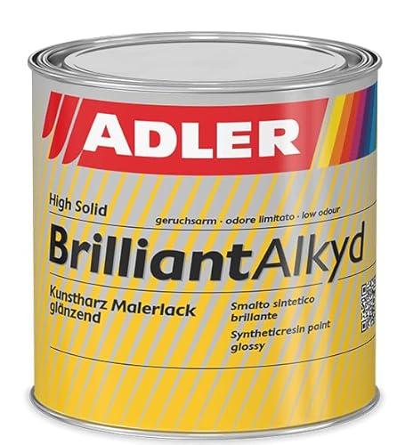 ADLER Brilliantalkyd - Schwarz, RAL9005 Tiefschwarz 375 ml - Kunstharzlack glänzend, Decklack für innen und außen, Wetterbeständigt, Bootslack, Yachtlack von ADLER