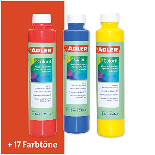 ADLER AVIVA Colorit-AF 501 Orange 750 ml Volltonfarbe Abtönfarbe Wandfarbe von ADLER