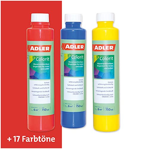 ADLER AVIVA Colorit-AF 501 Rot 750 ml Volltonfarbe Abtönfarbe Wandfarbe von ADLER