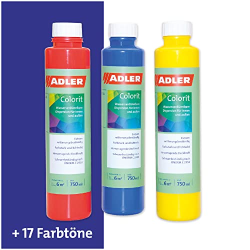 ADLER Colorit-AF 504 Abtönfarbe 750ml Blau Volltonfarbe Wandfarbe von ADLER