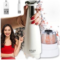 Europe Electric Salt and Pepper Mill Set - Electric Salt and Pepper Mill - Electric White - Salt Mill Electric with Ceramic Core usb and led - Adler von Adler