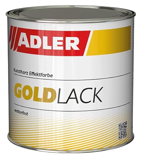 ADLER Goldlack für Holz & Metall - Goldfarbe für Innen & Außenbereich - Seidenglänzender Gold Effekt - Umweltfreundlich, Wetterfest & Hitzebeständig mit starkem Rostschutz - 125ml von ADLER