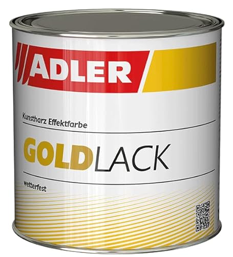 ADLER Goldlack für Holz & Metall - Goldfarbe für Innen & Außenbereich - Seidenglänzender Gold Effektlack - Umweltfreundlich, Wetterfest & Hitzebeständig mit starkem Rostschutz - 375ml von ADLER