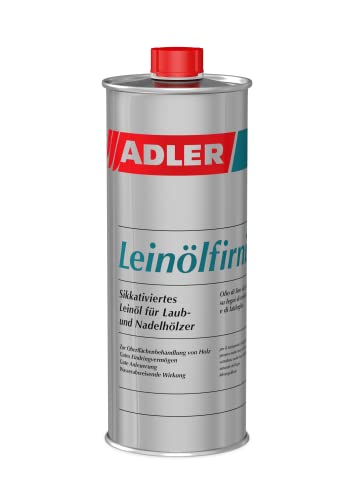 Leinölfirnis- Leinöl für Holz, Holzöl, biologischer Holzschutz- 1 Liter, farblos Leinölfirnis- Leinöl für Holz, Holzöl, biologischer Holzschutz- 1 Liter, farblos von ADLER