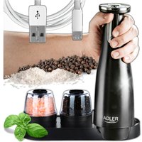 AD 4449 schwarze Gewürz-, Salz- und Pfeffermühle - 3er-Set - USB AD 4449 schwarze Gewürz-, Salz- und Pfeffermühle - 3er-Set - USB von Adler