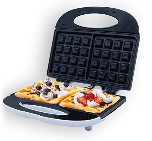 ADLER Waffeleisen, 700 W Nennleistung, 2 quadratische Waffeln, kompaktes Design, schwarzes von ADLER
