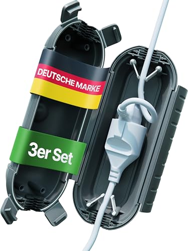 Adlerfokus Kabelbox wasserdicht IP44 [Das Original] 3 Stück - Safe Box - Sicherheitsbox - Outdoor Box wasserdicht - Steckerschutz aussen wasserdicht - Wetterfeste Elektrobox - Schutzbox von Adlerfokus