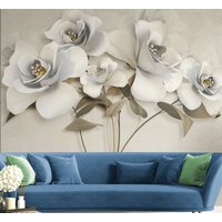 Florale Tapete, Große Blumen Moderne Wohndekoration | Fl201 von AdmaWallArt