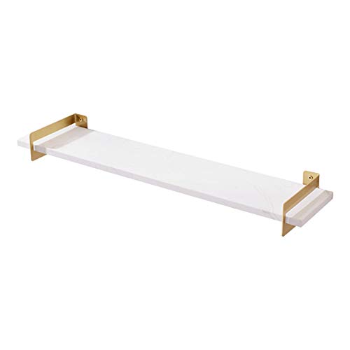 Admir Moderne Schweberegale Messing Halterung, Marmor Wandregal Mit Gold 100% Metal Hardware Badregal Organizer Wandmontage-weiß 60x19cm(24x7inch) von Admir