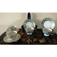 Hutschenreuther Selb-Bavaria-Tee-Set, Deutsche Tee-Set, Set Von 4 Tee Tassen Und Untertassen Hutschenreuther Selb-Bavaria-Tee-Set, Deutsche Tee-Set, Set Von 4 Tee Tassen Und Untertassen von AdmirasTreasure