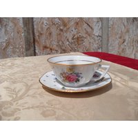 Tee-Tasse Und Untertasse Set, Hergestellt in Frankreich-Tee-Set, Von Hand Bemalt Tee-Set von AdmirasTreasure