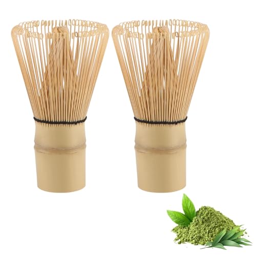 2 Stück Matcha-Schneebesen, Handcrafted Traditionelle Matcha Whisk mit 100 Borsten, Nachhaltig und Handgefertigt Japanische Bambus Besen Chasen zum Herstellen und Rühren von Matcha von Admygo