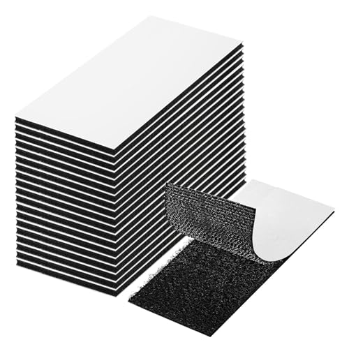 20 Stück Klettband Selbstklebend Extra Stark, Doppelseitig Klettverschluss, Schwarz Klettband Selbstklebend, Klettverschluss Schwarz 5x10 cm Klebepads Doppelseitig Wiederverwendbar von Admygo