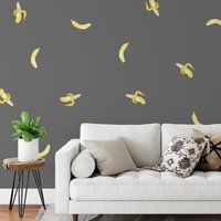 Bananen Wandtattoos Repositionierbar Stoffaufkleber Lustige Wiederverwendbare Obst-Wandaufkleber Für Schlafzimmer Und Spielzimmer Küche Dekor von AdnilCreations