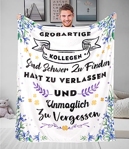 Adolgutty Abschiedsgeschenk Kollegen, Abschied Kollegin Jobwechsel Geschenk Kuscheldecke, Rentner Geschenke, Dankeschön Geschenke für Beste Kollege Männer Frauen Freund 130 x 150 cm von Adolgutty