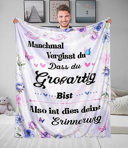 Adolgutty Geschenke für Frauen, Kuscheldecke Geburtstagsgeschenke für Frauen, Inspirierende Geschenke für Beste Freundin Kollegen Schwester Ehefrau Mama, Super Weiche Fleecedecke 150x130cm von Adolgutty