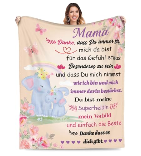 Adolgutty Geschenke für Mama, Kuscheldecke Geburtstagsgeschenk für Mama, Weihnachten Geburtstag Muttertag Mutter Geschenk, Mütter Geschenkideen, Flauschige Fleecedecke 150x130cm von Adolgutty