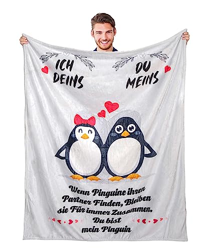 Adolgutty Ich Liebe Dich Geschenke, Hochzeitstag Jahrestag Geschenke für Männer Frauen Freund Liebhaber Partner, Kuscheldecke Partner Geschenke für Ihn Sie, Super Weiche Fleecedecke 130 x 150 cm von Adolgutty