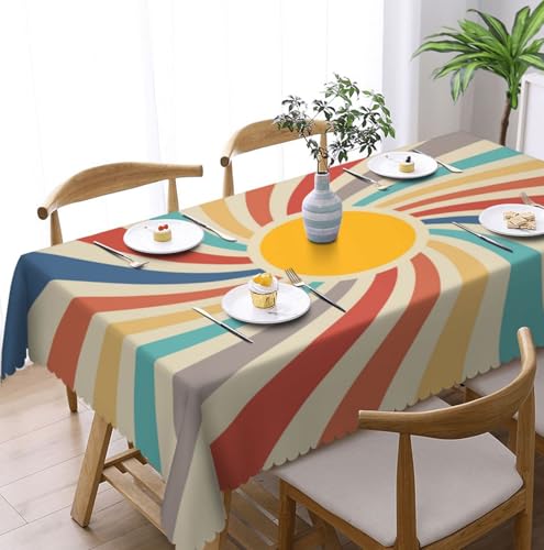 Tischdecke Abwaschbar Rechteckig 110x140cm, Solar Tischdecke Outdoor Solar Tischdecke Fleckschutz Pflegeleicht Wasserdicht Tischtuch für Küche, Esstisch, Couchtisch, Party, Garten von Adolgutty