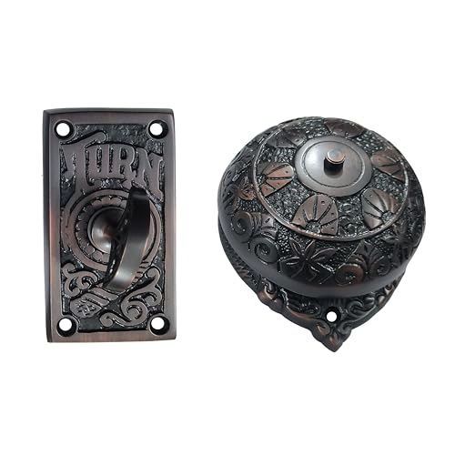 Adonai Hardware Abijam Manuelle altmodische Messing-Türklingel oder Dreh-Türklingel oder Handdreh-Türklingel (ölgeriebene Bronze) von Adonai Hardware