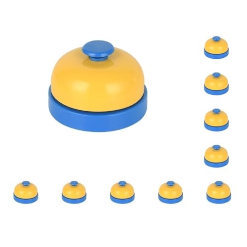 10er-Set Spielglocken für Klassenzimmer, Multifunktions-Handglocken für Schreibtisch, Schule, Hotel, Gelb / Blau 10er-Set Spielglocken für Klassenzimmer, Multifunktions-Handglocken für Schreibtisch, Schule, Hotel, Gelb / Blau von Adoorniequea
