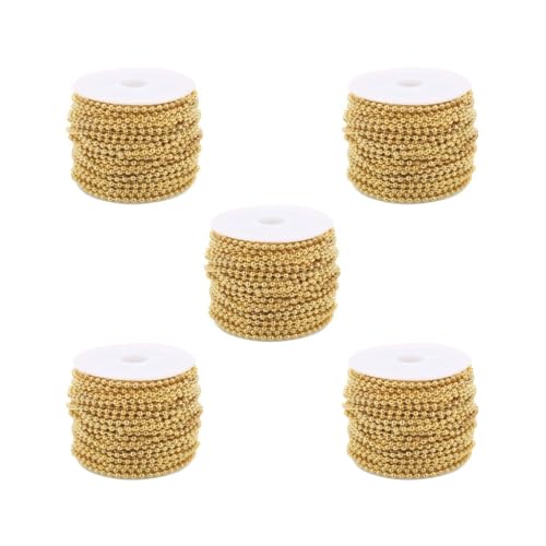 Eisenkugel-Perlenkette für selbstgemachten Schmuck, 1,5 mm, goldfarben, 5 Stück von Adoorniequea