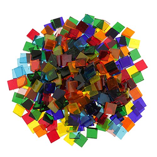 Mosaikfliesen aus Glas, verschiedene Farben, transparent, für Bastelarbeiten, 10 mm, 250 Stück von Adoorniequea