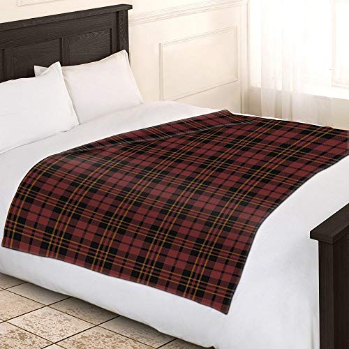 Adore Home Weicher und Warmer bedruckter Fleecedecke für Sofa Bett Reisedecke für Autofahrten -150x200cm, Braun Check von Adore Home