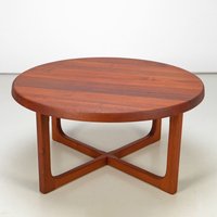 Runder Danish Modern Teak Couchtisch Von Niels Bach, 1960Er, 60Er von AdoreModernShop