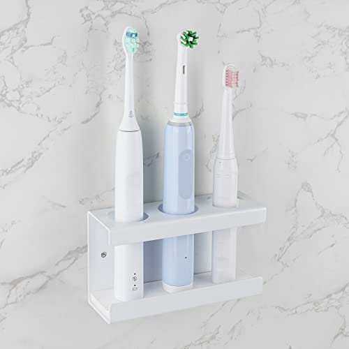 Adorila Elektrischer Zahnbürstenhalter für Badezimmer-Wand, selbstklebendes Zahnbürstenregal mit Kieselgur-Schale, kompatibel mit Philips 4100, 5100, 6100, 6500, 7500, 9300 (weiß) von Adorila