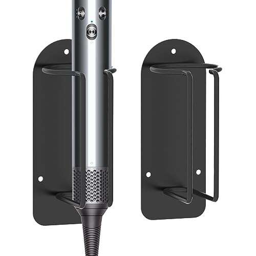 Adorila Lockenstab zur Wandmontage, Haarstyling-Werkzeug-Organizer, kompatibel mit Dyson Airwrap und Dyson Corrale (schwarz), 2 Stück von Adorila
