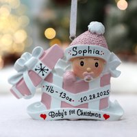 Personalisierte Baby Erste Weihnachten Ornament Rosa Andenken Geschenk von Adorix
