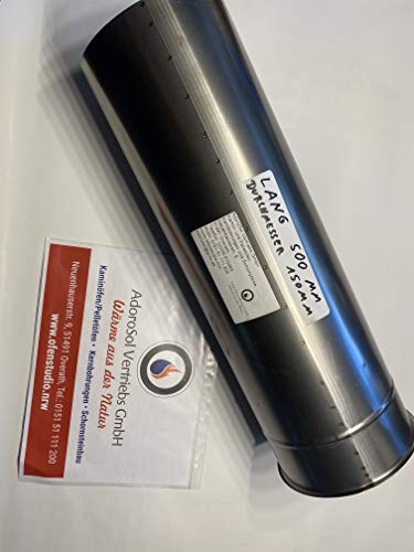 AdoroSol Vertriebs GmbH Mauermuffe Wandfutter Ø150mm 500mm kürzbar Doppelwandfutter für Rauchrohr Ofenrohr Kaminrohr von Krokodilzange