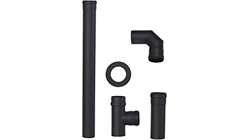 AdoroSol Vertriebs GmbH Pelletrohrset 100mm, Rauchrohrset Pellet Ofen, Pellet Rohr Set Pelletofen Anschluss-Set 100 von Krokodilzange